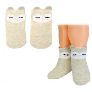 Dívčí bavlněné ponožky Smajlík 3D - capuccino - 1 pár 80-86 (12-18m)