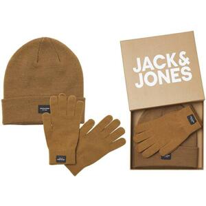 Jack&Jones Pánská sada - čepice a rukavice JACBEANIE 12168383 Rubber