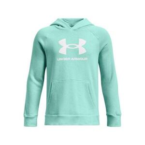 Under Armour Chlapecká mikina Rival Fleece BL Hoodie neo turquoise YL, 150 - 160