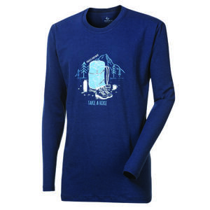 PROGRESS VANDAL "HIKE" pánské triko s dlouhým rukávem s bambusem L tm.modrá, Tmavě
