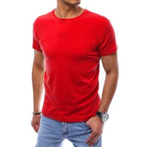 Dstreet Pánské jednobarevné tričko červené RX5306 M