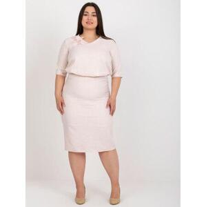Fashionhunters Světle růžová plus size sukně ze sady Velikost: 48
