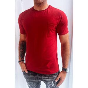 Dstreet Hladké pánské tričko červené RX5285 M