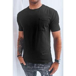 Dstreet Pánské jednobarevné černé tričko RX5287 XL, Černá