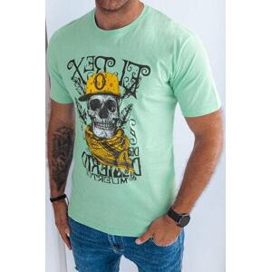 Dstreet Pánské tričko s mátovým potiskem RX5279 XXL, Světle, zelená