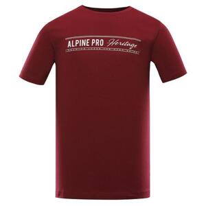 ALPINE PRO Pánské bavlněné triko ZIMIW pomegranate varianta pe XS