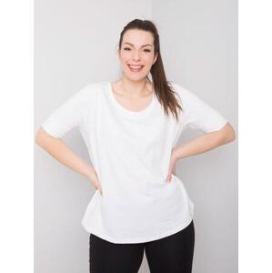 Fashionhunters Dámské bílé bavlněné tričko o velikosti 2XL, XXL