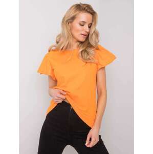 Fashionhunters Oranžové bavlněné dámské tričko ONE SIZE, JEDNA, VELIKOST