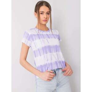 Fashionhunters Dámské tričko ONE SIZE ve fialové a bílé barvě, JEDNA, VELIKOST