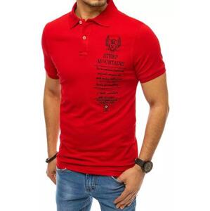 Dstreet Červené pánské polo tričko s výšivkou PX0473 L