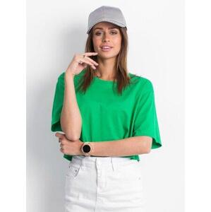 Fashionhunters Krátké dámské tričko zelené M