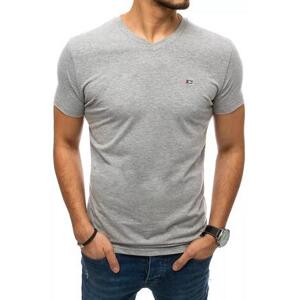 Dstreet Pánské jednobarevné tričko šedé RX4975 XXL, Světle, šedá