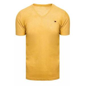 Dstreet Základní pánské tričko hořčice RX4998 XXL, Žlutá