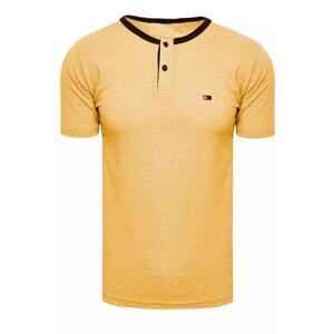 Dstreet Základní pánské tričko hořčičné RX5012 XXL, Žlutá