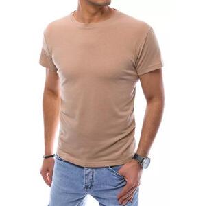 Dstreet Jednobarevné pánské tričko, béžové RX4894 L, Khaki