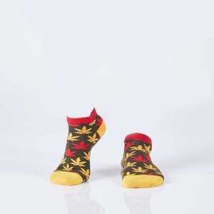 FASARDI Khaki krátké ponožky pro ženy s barevnými listy 36/40