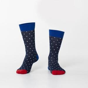 FASARDI Pánské tmavě modré ponožky s puntíky 40/45, námořnická, modrá