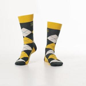 FASARDI Žluté pánské ponožky s nápisem 40/45, Žlutá