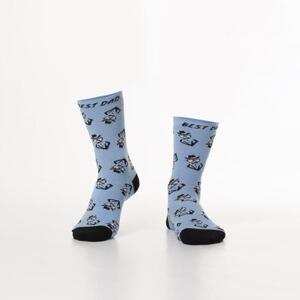 FASARDI Modré dámské ponožky se znaky 36/40, Modrá