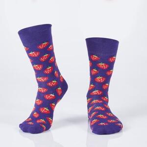 FASARDI Fialové dámské ponožky s jahodami 36/40, fialový