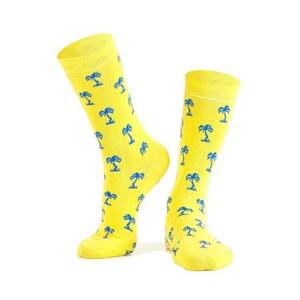 FASARDI Žluté dámské ponožky s palmami 36/40, Žlutá