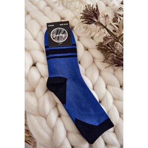 Kesi Dámské dvoubarevné ponožky s pruhy Modrá černá 39-41, ||, Odstíny, tmavě, modré