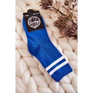 Kesi Mládež Bavlněné Sportovní Ponožky S Pruhy Modre 29-32, Odstíny, tmavě, modré