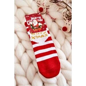 Kesi Dětské vánoční ponožky s pruhy Cosas bílo-červené 8-12 lat, Bílá, ||, Odstíny, červené