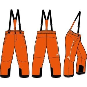 ALPINE PRO Dětské lyžařské kalhoty s membránou ptx LERMONO neon shocking orange 128-134, 128/134
