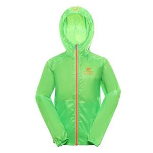ALPINE PRO Dětská ultralehká bunda s impregnací BIKO neon green gecko 152-158