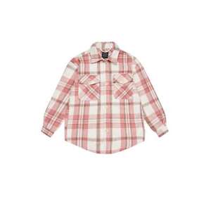 MOODO Kostkované košilové sako - růžové Velikost: L, Růžová,