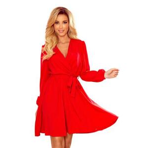 Numoco Dámské šaty s výstřihem  BINDY - červené  Velikost: L / XL, Červená