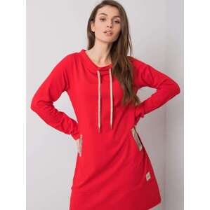 Fashionhunters Červené bavlněné šaty L / XL
