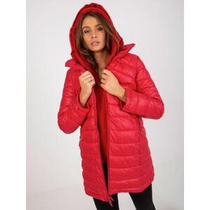 Fashionhunters Dámská oboustranná bunda s kapucí Honey Winter - červená Velikost: S