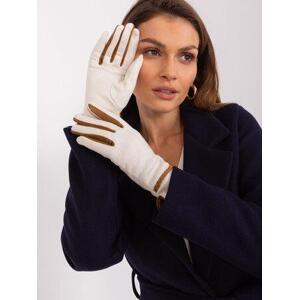 Fashionhunters Světle béžové elegantní dámské rukavice Velikost: S/M