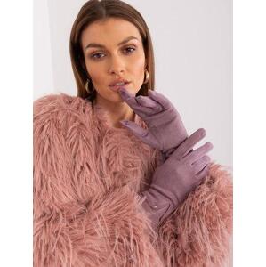 Fashionhunters Fialové rukavice s vložkami z ekokůže Velikost: S/M
