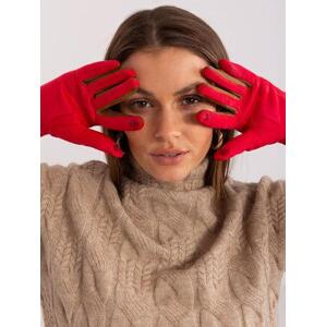 Fashionhunters Červené dotykové rukavice s hladkým vzorem.Velikost: L/XL
