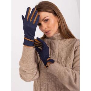 Fashionhunters Námořnické modré elegantní dámské rukavice Velikost: S/M