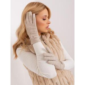 Fashionhunters Béžové zimní rukavice s páskem.Velikost: L/XL