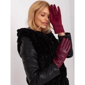 Fashionhunters Vínové elegantní dámské rukavice Velikost: S/M