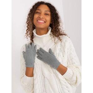 Fashionhunters Šedé hladké dámské rukavice Velikost: S/M