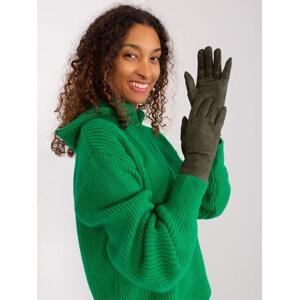 Fashionhunters Khaki zimní dotykové rukavice Velikost: S/M