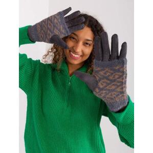 Fashionhunters Tmavě šedé rukavice s dotykovou funkcí Velikost: S/M