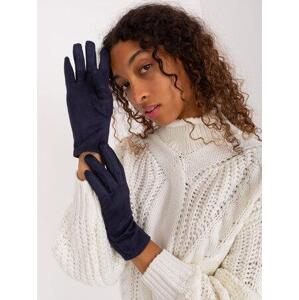 Fashionhunters Dámské tmavě modré dotykové rukavice Velikost: S/M