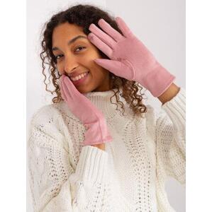 Fashionhunters Světle růžové dámské dotykové rukavice Velikost: L/XL