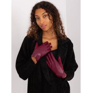 Fashionhunters Dámské bordó dotykové rukavice Velikost: S/M