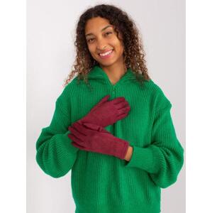 Fashionhunters Vínové elegantní zimní rukavice Velikost: L/XL