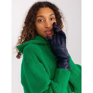 Fashionhunters Námořnické modré dámské rukavice s knoflíkem Velikost: S/M