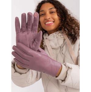Fashionhunters Fialové rukavice s ekologickou kůží Velikost: L/XL