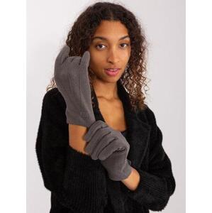 Fashionhunters Tmavě šedé elegantní zimní rukavice Velikost: S/M